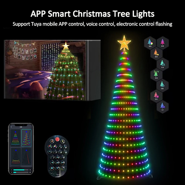 Smart Julelys med Bluetooth APP & Fjernkontroll