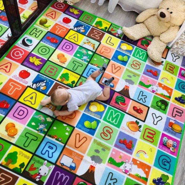 Baby Lege måtte Dobbelt sidet Print Børne Tæppe Uddannelseslegetøj til børn Crawling Tæppe