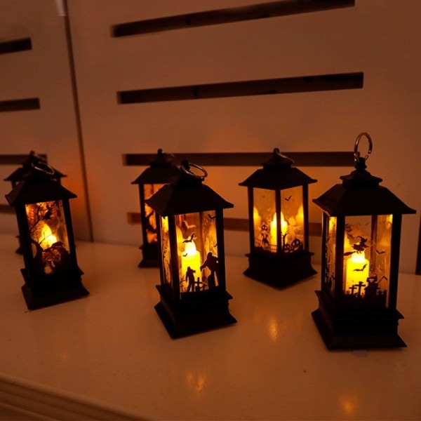 Halloween koristelu Led kynttilät tee valo vintage linna kurpitsa haamu riippuva LED lyhty lamppu
