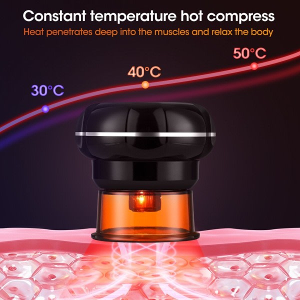 EMS Mikrostrøm Cupping Terapi Vakuum Sugekopper Set Skin Scraping Anti cellulitt Massager