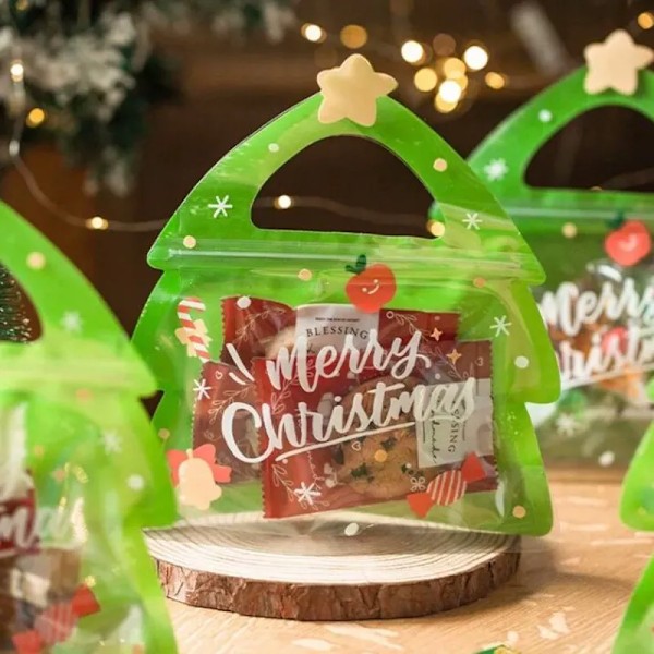 25 bitar Jul present påse till godis choklad kaka nougat kex förpackning gåva