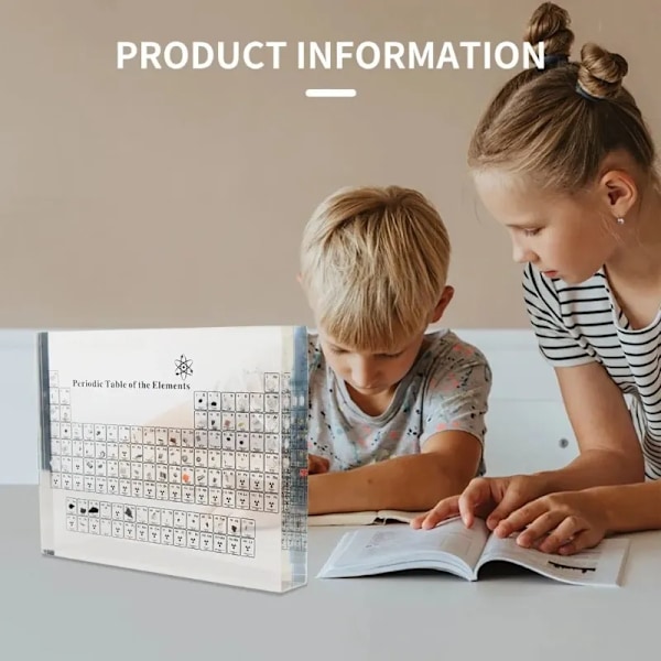 Periodisk tabell med riktiga element 3D Transparent Periodisk tabell brev dekoration barn undervisning skola display kemi element