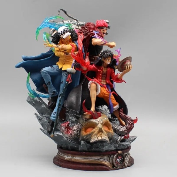 22 cm One Piece Figurine Three Captain Anime Figure Kid Law Luffy Action Pvc Model Statue