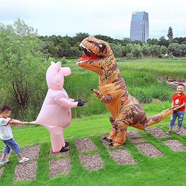 Barn Vuxen Unisex Uppblåsbar Dinosaurie Tyrannosaurus Rex Cosplay Dräkt Barn