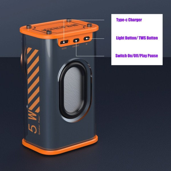 transparent meka trådlös bluetooth högtalare ljud ljus rytm subwoofer TWS stereo Cyberpunk musik center