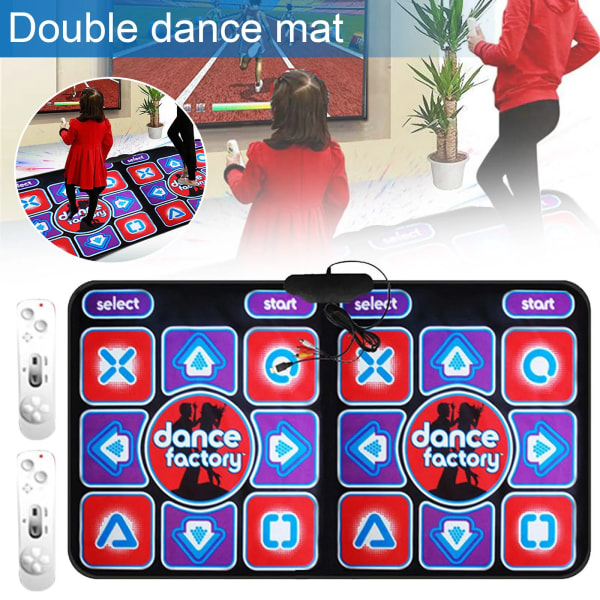 Dobbel Dancing Mat Dobbel Bruker Kablet Dance Mat Musikk Spill Matte Sklisikre med 2 Fjernkontroll Multi-Function For PC TV