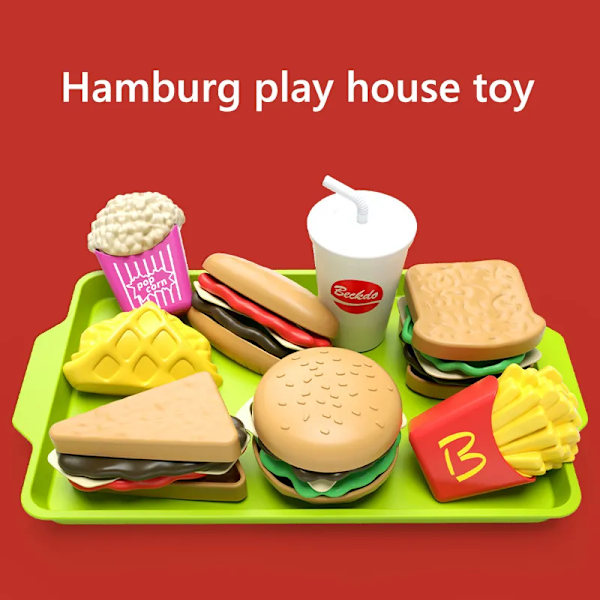 Avtakbar Snack Hamburger Plast Letsom Leke Leke Hus Mat sett