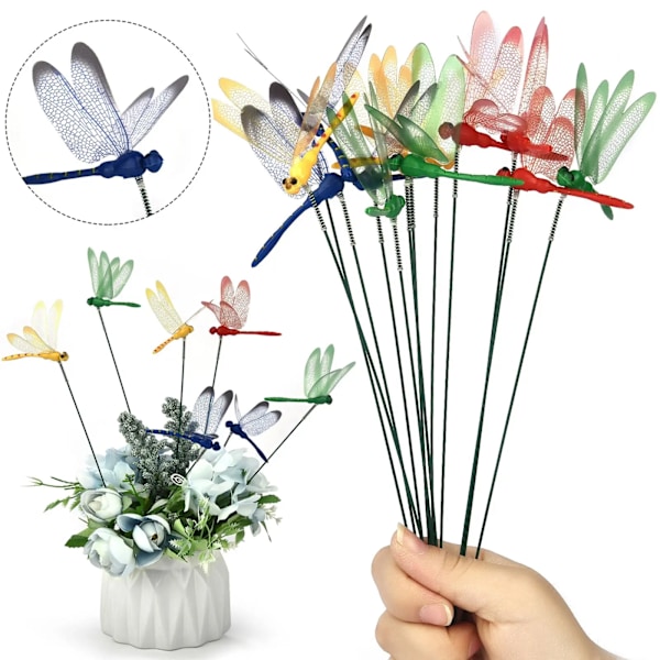 15 stykker 3D Dragonfly Have Gård Planter Dragonfly Blomst Udendørs Dekor Blomster Krydder Dekoration