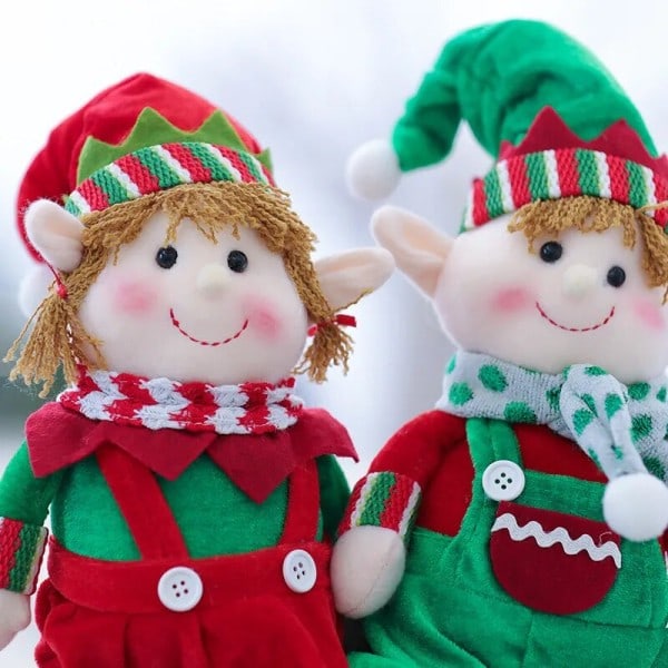 Jul pynt plysj alv dukke pynt gutter jenter nisser leketøy dukke til nytt år hjem juletre
