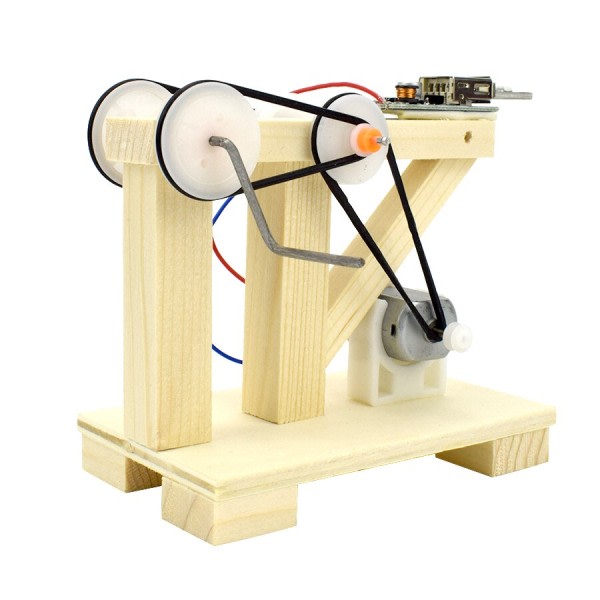 Hånd generator model sæt legetøj gør-det-selv træ manuel dynamo videnskab eksperiment montage modeller legetøj