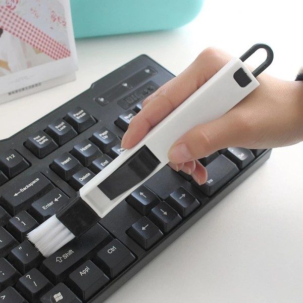 Flerbruks tastatur rengjøring børste rengjøring + støvbrett 2 i 1 hjem kjøkken basseng gap rengjøring verktøy