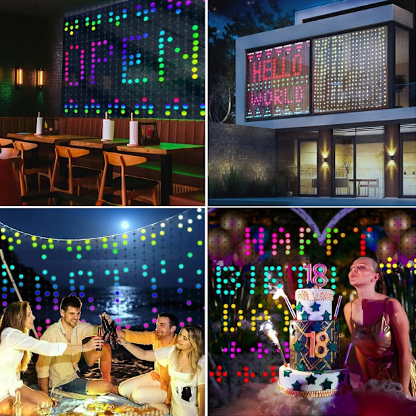 400 LEDiä Älykäs verho valot sovellus ohjaus LED jono RGB keiju valot