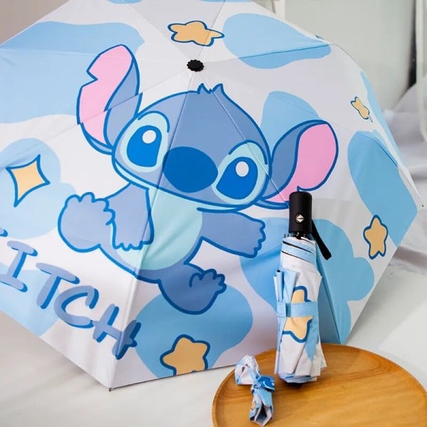 Stitch Sunumbrella Tecknad Paraply UV Protection 3 Folding portable solskydd