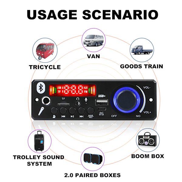 160W förstärkare Bluetooth MP3 Dekoder kort