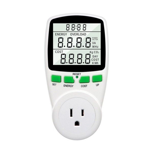 Elektricitet Strøm Måler Wattmåler LCD Energi Måler Stikkontakt El Tester