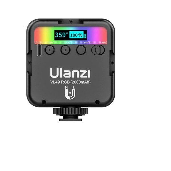 RGB Full Color LED Video Light 2500K-9000K 800LUX Magnetic Mini Fill Light Extend 3 Call Shoe