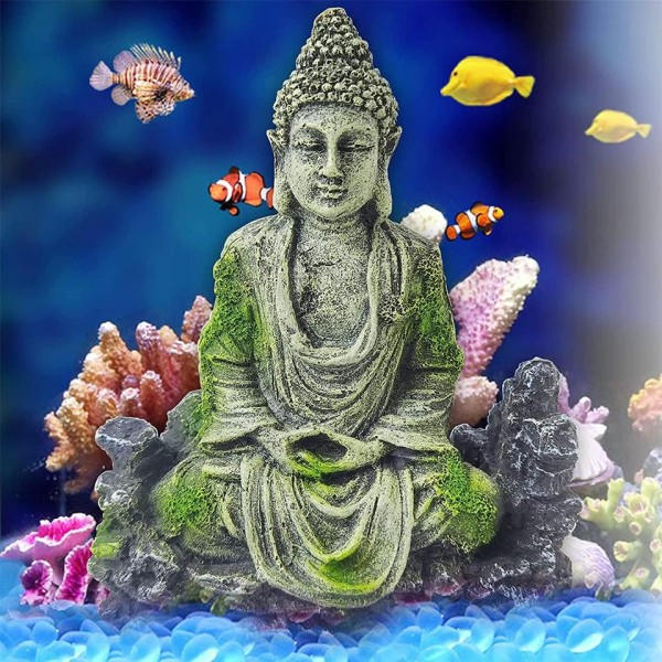 Buddha Statue Harpiks Håndverk Fisk Reker Hus Akvarium Fisk Tank Landskapsarbeid Dekorasjon Ornament