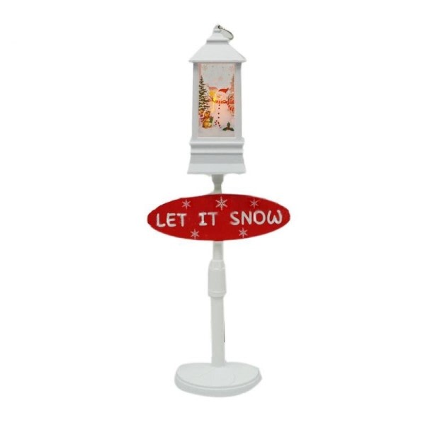 Jultomten Jul Träd Snögubbe Gata Lampa Dekor Prydnadar Snö Ljus