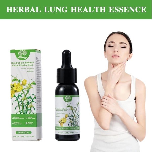 Dendrobium &  Mullein Extract - Kraftfuld Lunge Support & Respiratory & - Made Drops