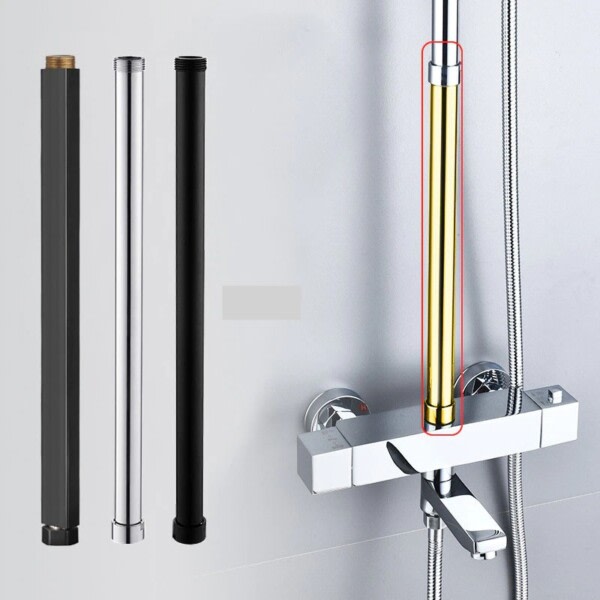 Rör fyrkantigt badrum dusch arm hög kvalitet rostfritt stål rund dusch förlängning