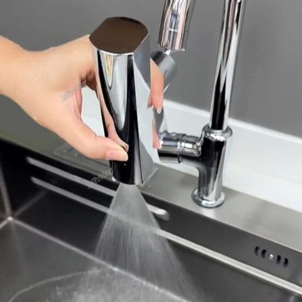 Vandfald Køkken Armatur Vandfald Vaske Armatur Strøm Sprayer Varmt Koldt Vand Skøn Blander Vaske Tap