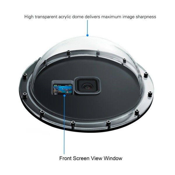 Dome Port for GoPro Hero Black Vattenproof Case Diving Housing Float Grip for Go Pro