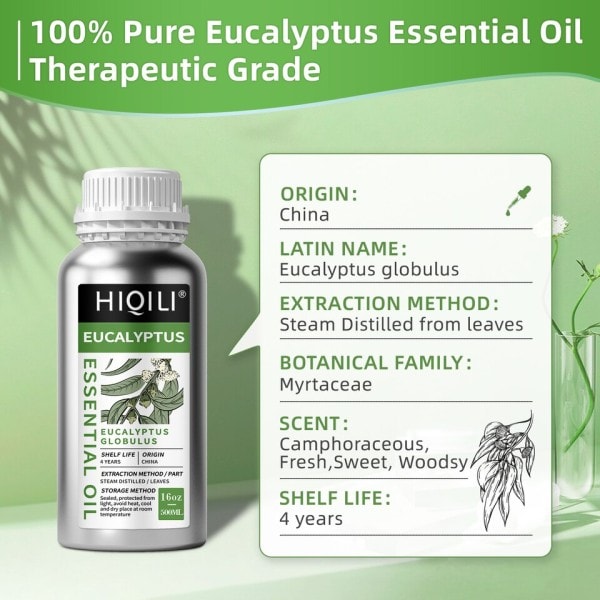 500 ml eukalyptus æteriske olier ren natur til aromaterapi brugt til diffuser befugter