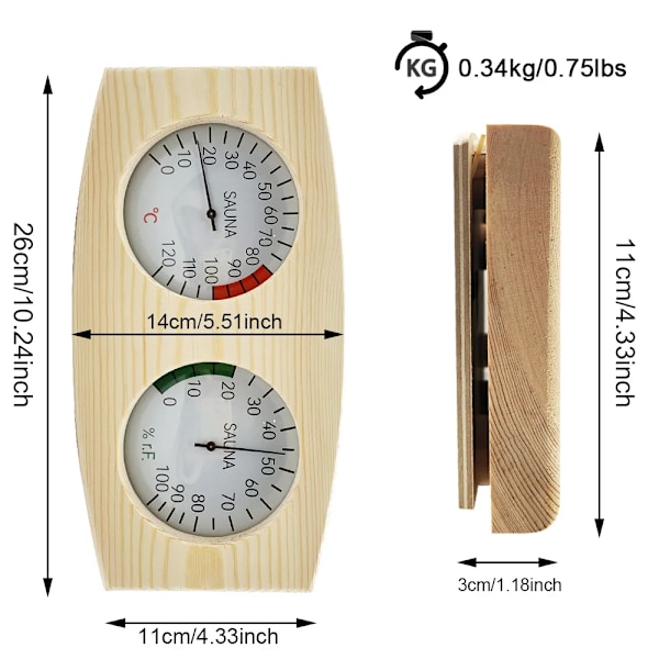 Dedikerad Weat Låda Tillbehör Trä Termometer