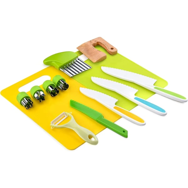 13 bitar montessori kök verktyg för småbarn-barn matlagning set riktiga småbarn safe knivar set