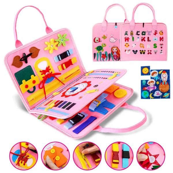 Upptagen bräda montessori leksaker för småbarn sensoriska kort för inlärning fina motoriska färdigheter tidigt utbildning inlärning leksaker