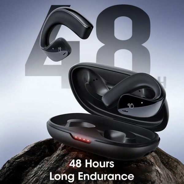 Air Conduction Bluetooth 5.3 Hörlurar Öppna Ear Clip Trådlösa Hörlurar med Mic Sports Headset