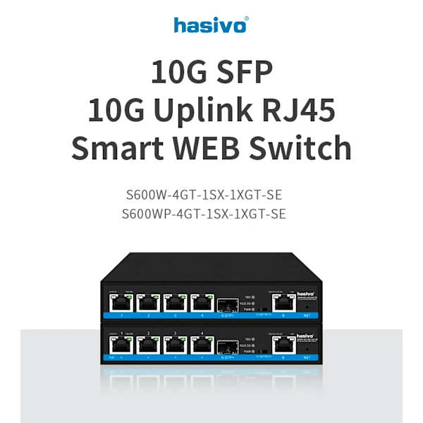 4 Port Web Managed 2,5Gps PoE Eller Ingen PoE Switch +1x10G SFP+1x10Gps RJ45 Uplink