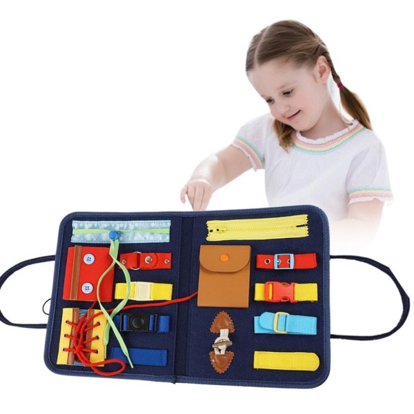 Montessori tøj taske bog undervisning hjælp børn pædagogisk fin motorik træning børn