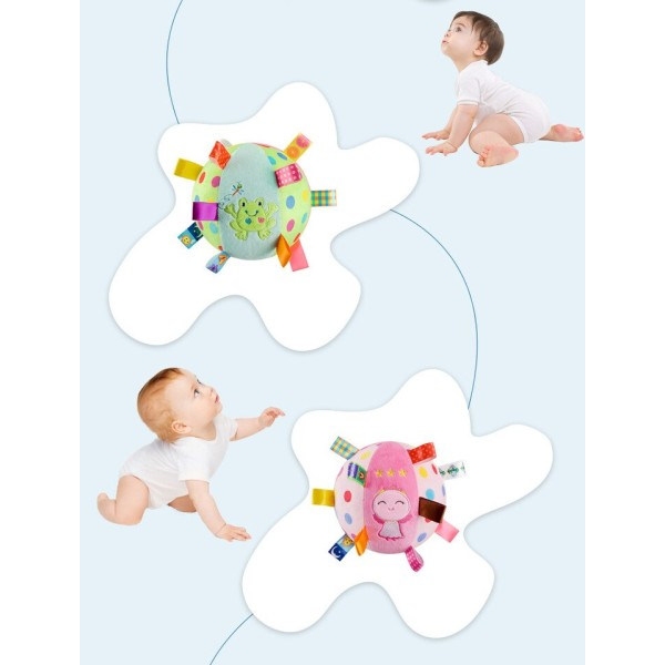 Mjuk tyg Skallra Ball Baby Toy För 0-36 Månader Stuffad Baby Play Ball Pedagogisk Sensorisk leksak