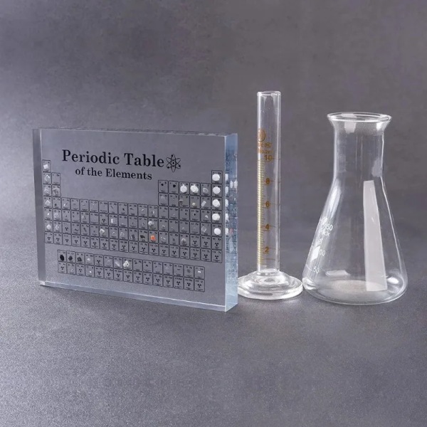 Periodisk tabell med riktiga element 3D Transparent Periodisk tabell brev dekoration barn undervisning skola display kemi element
