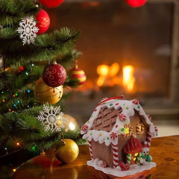 Jul LED Harpiks Hus pynt Vakker Lysende Hus Pendel LED Belysning Jule Hus