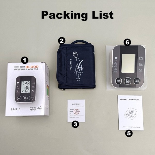 Bruger Digital Overarm Tonometer Medicinsk Blod Tryk Monitor Hjerte Rate Sfygmomanometer