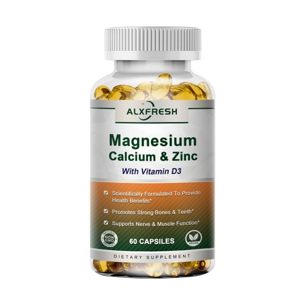 60 stykker Calcium Magnesium Zink Vitamin D3 til Fremmer Knogle & Muskel & Nervesystemet Sundhed Celle Vækst Forøg Immunitet Diæt