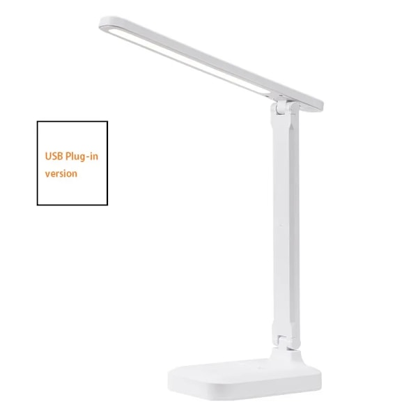 Sammenleggbar bord lampe øyebeskyttelse touch dimmbar LED lampe student hybel soverom lese USB oppladbar bord lampe