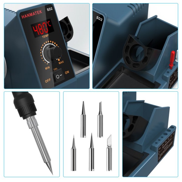 60W professionel loddestation sæt 200~480℃ temperatur kontrol loddejern sæt