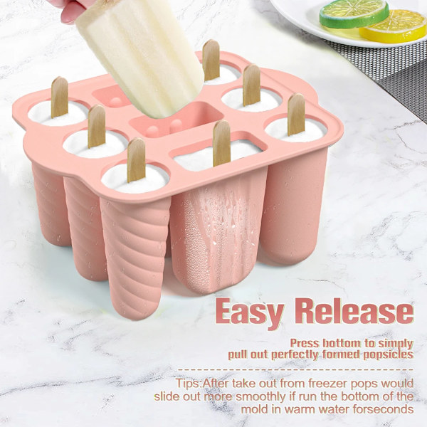 Popsicle  Is Værktøj med Træpinde Silicone Skimme Sæt