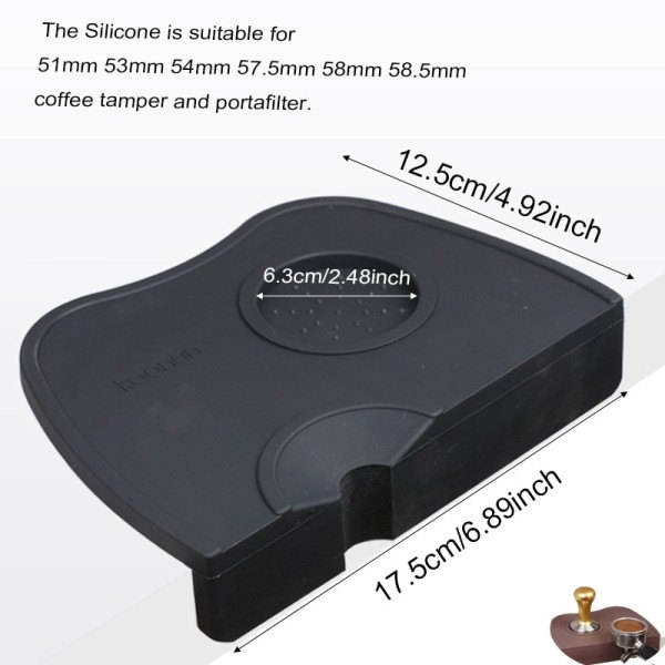 51 mm Kaffe Tamper Mat Silicone Gummi Tampering Hjørne måtte Espresso Kaffemaskine Mælke kop