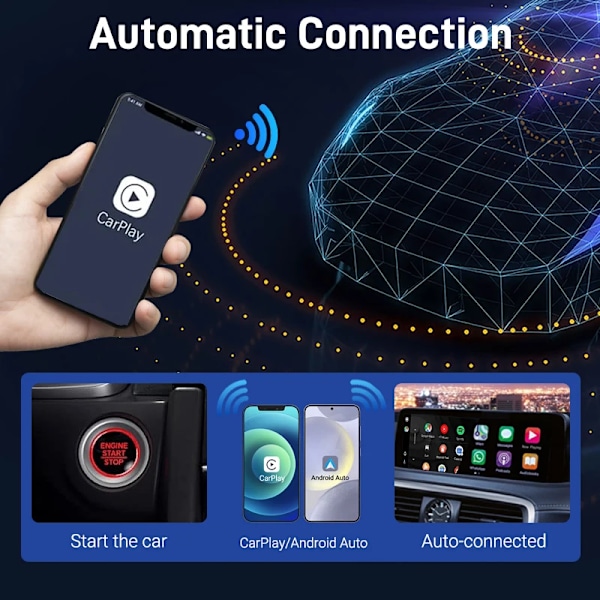 Langallinen Wireless CarPlay 2 in1 Mini Adapter Android Auto Smart Box Plug and Play