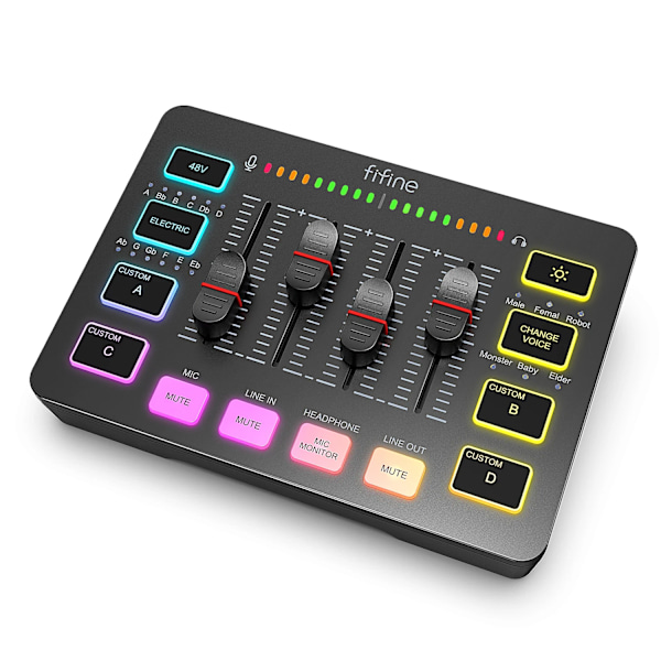 Peli ääni mikseri,Sstreaming 4-kanavainen RGB mikseri XLR mikrofonilla