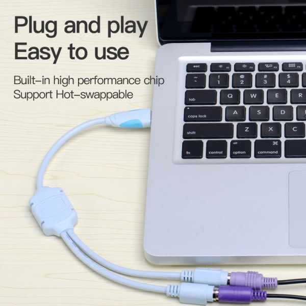 Vention USB Omvandlare Kabel för tangentbord mus USB hane till PS2 hona omvandlare adapter kabel för bärbar dator anslut tangentbord USB