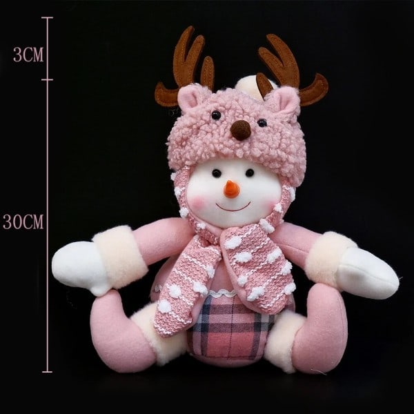 Jul Pink Snemand Julemand Plysj Sid Dukker Legetøj kugler Jule pynt pynt