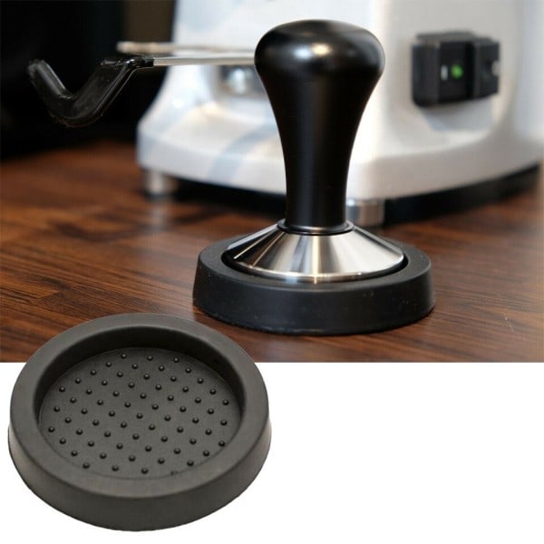 Espresso Kaffe Rund Tamping/Tamper Pad/Holder SVART Mat Grade Silicon Mat Kaffe bryggare