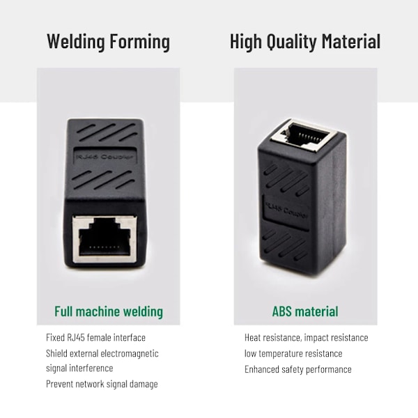2 kpl RJ45 liitin verkko laajennus Ethernet Kabel RJ45 laajennus sovitin Gigabitin liitäntä naaras naaras verkko liitin
