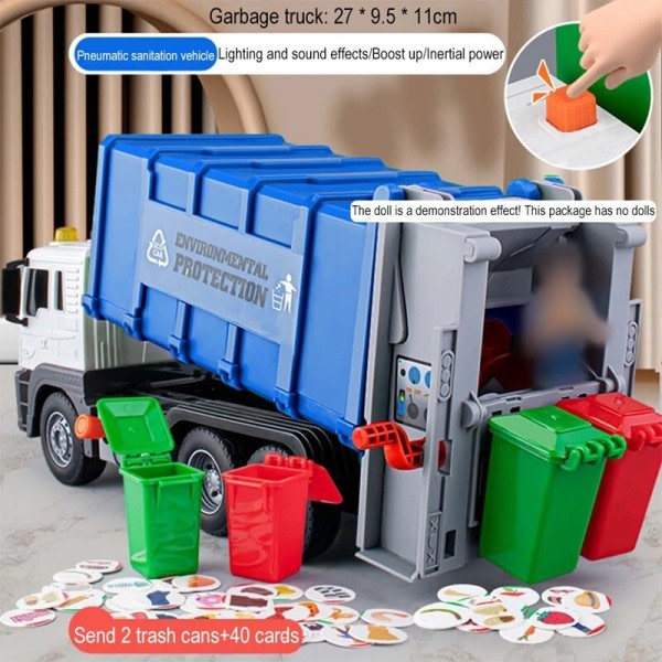 Barn leksaker stad sopor lastbil modell gjutgods plast sopor sortering sanering fordon bil jul gåvor