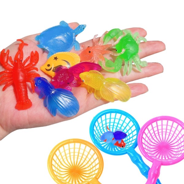 Barn's 10st Set Kawaii Simulering Gummi Guldfisk Baby Bad Vatten Leka Spel Leksaker för Barn